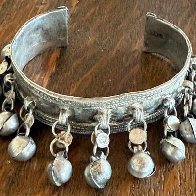 Fine Antique Bedouin Egyptian Silver Bell Anklet Or Bracelet 