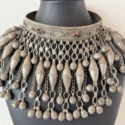 Vintage Middle Eastern Bedoin Brass Choker Kirdala Necklace 