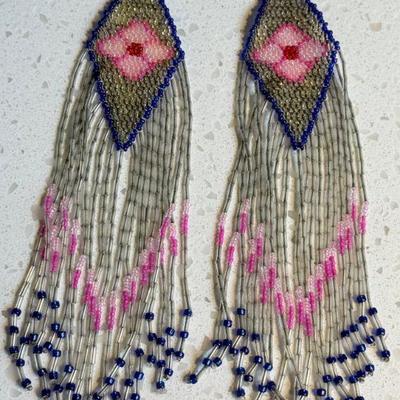 Gorgeous 6 Inch Seed Bead Earrings