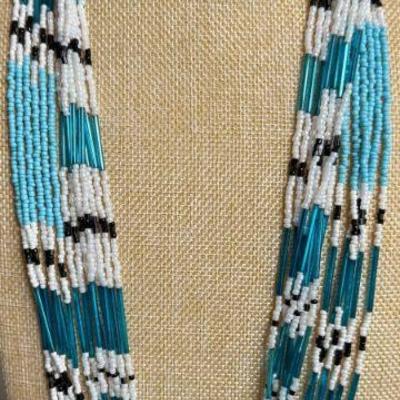 (2) Vintage Seed Bead Necklaces (1) 6 Strand 34 Inch Necklace & (1) 8 Strand 30 Inch Necklace 