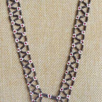 Vintage Seed Bead Double Kachina Doll Souvenir 24 Inch Necklace 