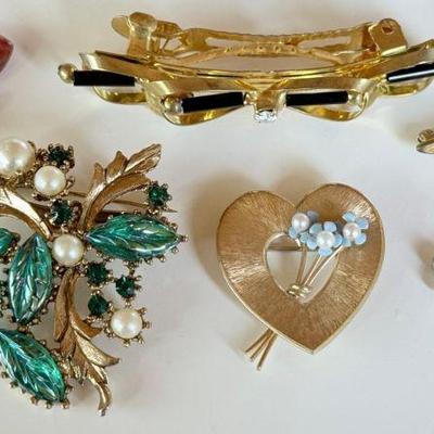 Krementz Heart Pin - Lingerie Pin - Cross Pendant - Thermoset Pin (as Is)