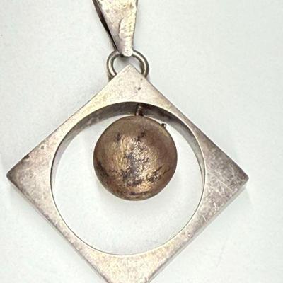 Vintage Chavez Taxco Mexico Sterling Silver MCM Pendant 