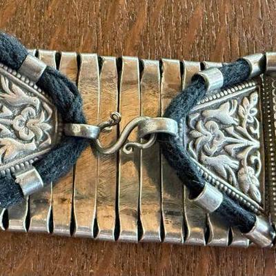 Vintage Rajasthan India Tribal 800 Handmade Silver 7 Inch Bracelet