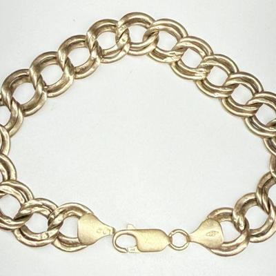 14K 585 Gold Large Link Yellow Gold 7 Inch Bracelet - Total Weight 8.96 Grams 