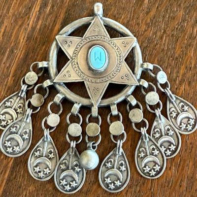 Antique Sterling Silver South Africa Tribal Pendant 