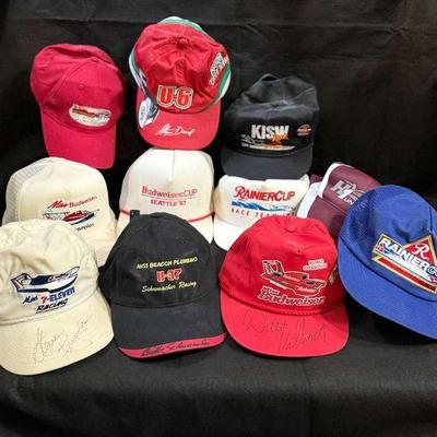 Autographed Hydroplane Racing Hats & Others