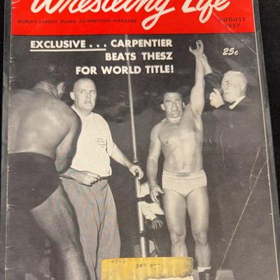 Wrestling Life August 1957, Carpentier Beats Thesz For World Title