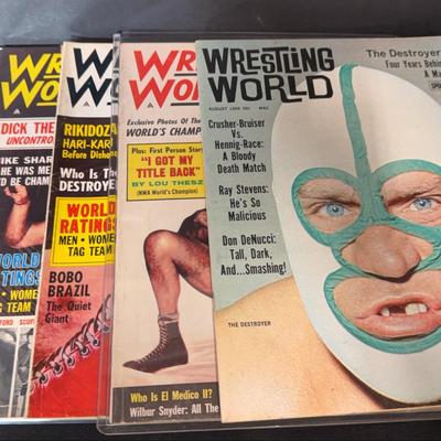  Vintage Wrestling World Magazines 