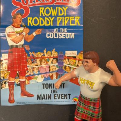 WWF 1985 Rowdy Roddy Piper Figuring with Poster
