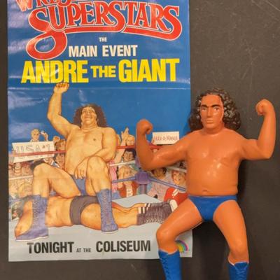 1984 Titan Sports WWF Andre The Giant Figurine With Poster