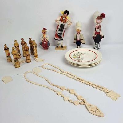 Bulgarian Rose Oil Bottles, Dolls, Necklaces, and Plates