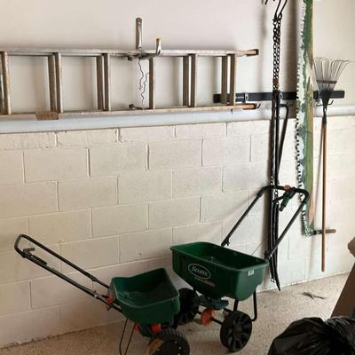 Scott’s Broadcast Spreaders & 8 ft Ladder