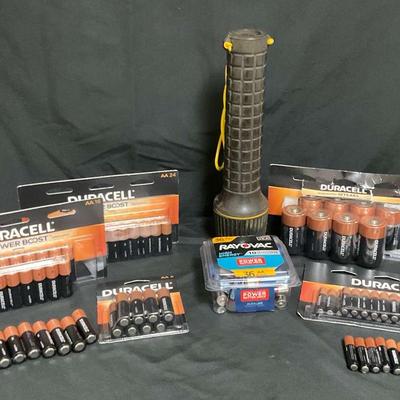 Flashlight + Battery Lot (Duracell, Rayovac, Assorted Sizes)