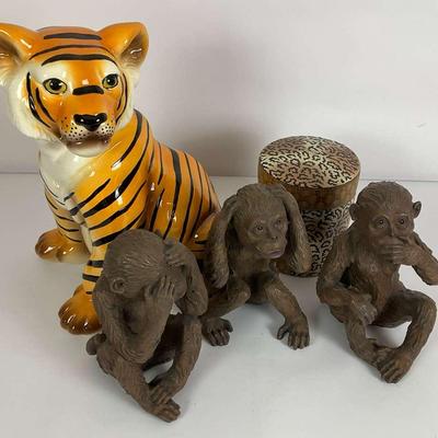 Animal Figurines & Decorative Jar Set