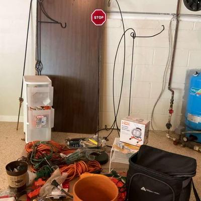 Large Assorted Tool & Electrical Supply Lot with Table