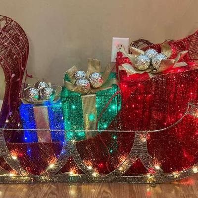 Lighted Christmas Sleigh Lawn Ornament