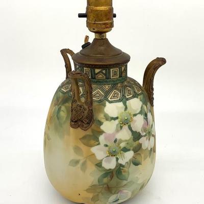 Antique hand painted Morimura Bros.  porcelain vase lamp