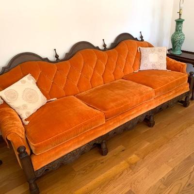 1970’s couch w/ carved frame 