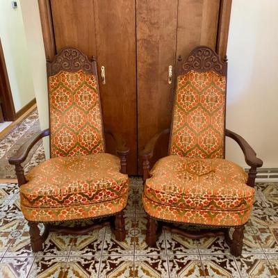 Pr. 1970’s armchairs w/ original uphol.