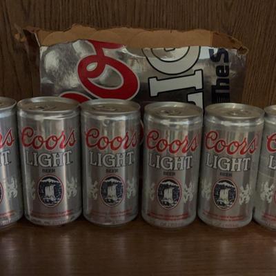 6 Coors Lite Beer Cans 