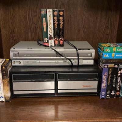 Wizard Of Oz, Harry Potter And More VHS With Player And Storage