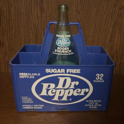 Dr. Pepper Bottle And Plastic Carrier 