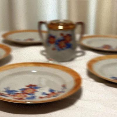 Miniature Tea Set Handpainted Lusterware From Japan 