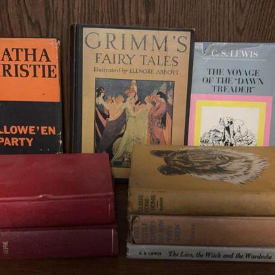 Grimm’s Fairytales, Agatha Christie, Lassie, The Lion The Witch And The Wardrobe Book Assortment