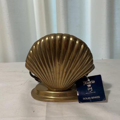 Solid Brass Shell Bookend Lamp