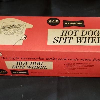 Vintage Blueberry Hill Cookbooks, Food & Meat Chopper, Hot Dog Spit Wheel, Tupperware Assortment 