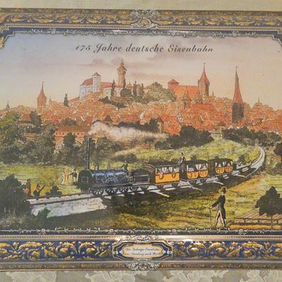 German 16.5x12x7-2010 Lebkuchen Schmidt 175 Years The Ludwigs Railway from Nuremberg to Furth Railro