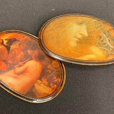 Brass Belt Buckles Featuring Italian Renaissance Art