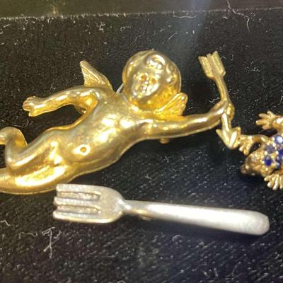 Angel, Frog, And Fork Pins