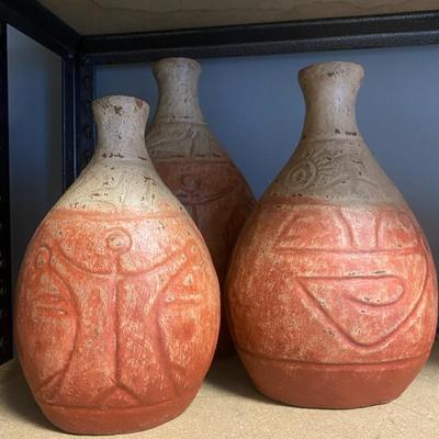 3 Piece Vintage Pottery Vases