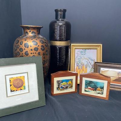 Assortment of Vases and Framed Photos 
