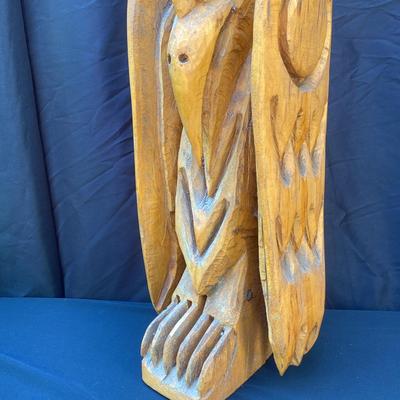 2004 Wooden Carved Totem Signed Stevent Bonham 