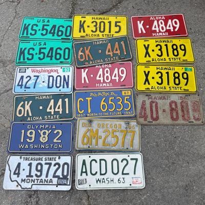 Collection Of License Plates From Various States