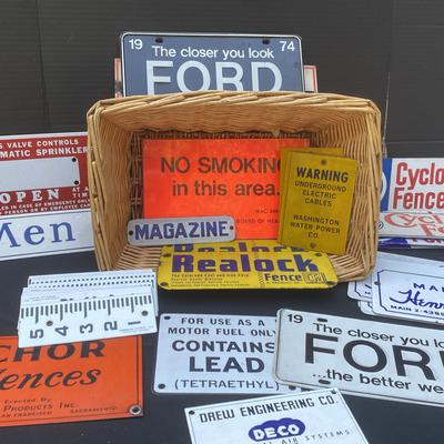 Tin Signs: Ford, Men’s, Cyclone Fence And Others