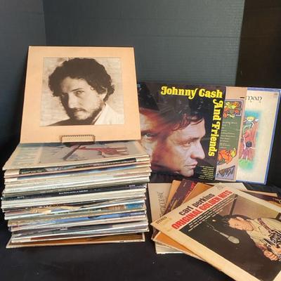 Collection Of Vintage Folk And Country Vinyl Records 