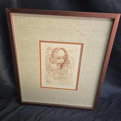 Framed Pen Sketch of Leonardo DeVinci