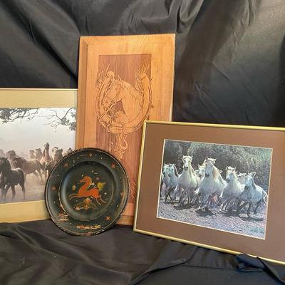 Horse Prints, Hand Carved Wooden Sign, Wooden Horse Plate