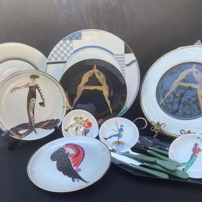 Collectible Plates From Mikasa, Royal Dulton, House Of Erte Gibson Flatware