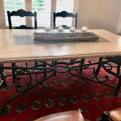 Arhaus mosaic table with cast iron base $599
72 X 40 X 30"