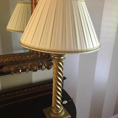 gold twist lamp $125