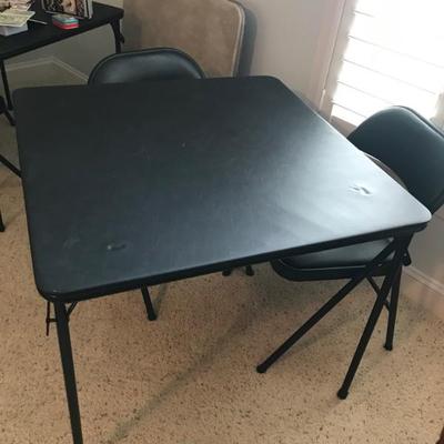 card table $20
 set of 4 folding chairs $40