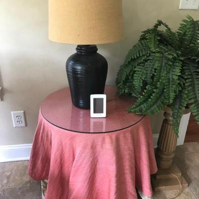 skirted table with topper and glass $99
24"
2 available