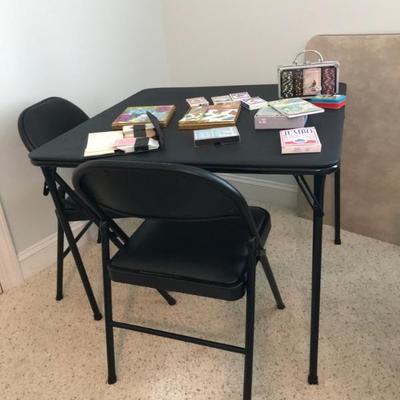 card table $20
 set of 4 folding chairs $40