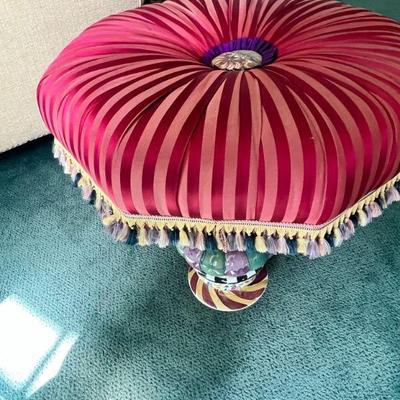 Vintage MacKenzie-Child's tufted ottoman