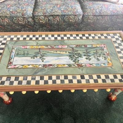 Vintage MacKenzie-Child's lattice base coffee table
